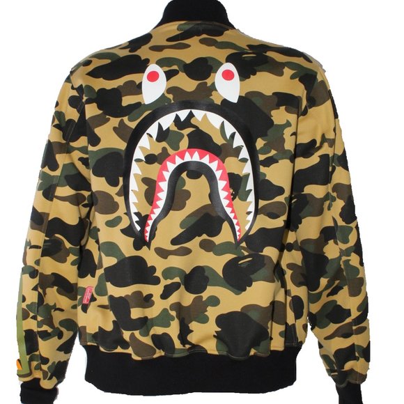 •Bape Yellow Camo Bomber Jacket• - Picture 5 of 8